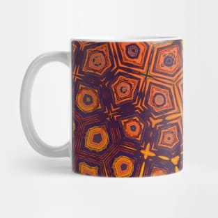 Turtle Shell Looking Pattern in Orange, Purple and Yellow - WelshDesignsTP005 Mug